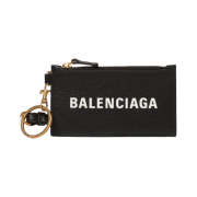Balenciaga Cash Keyring Card Case Black Gold