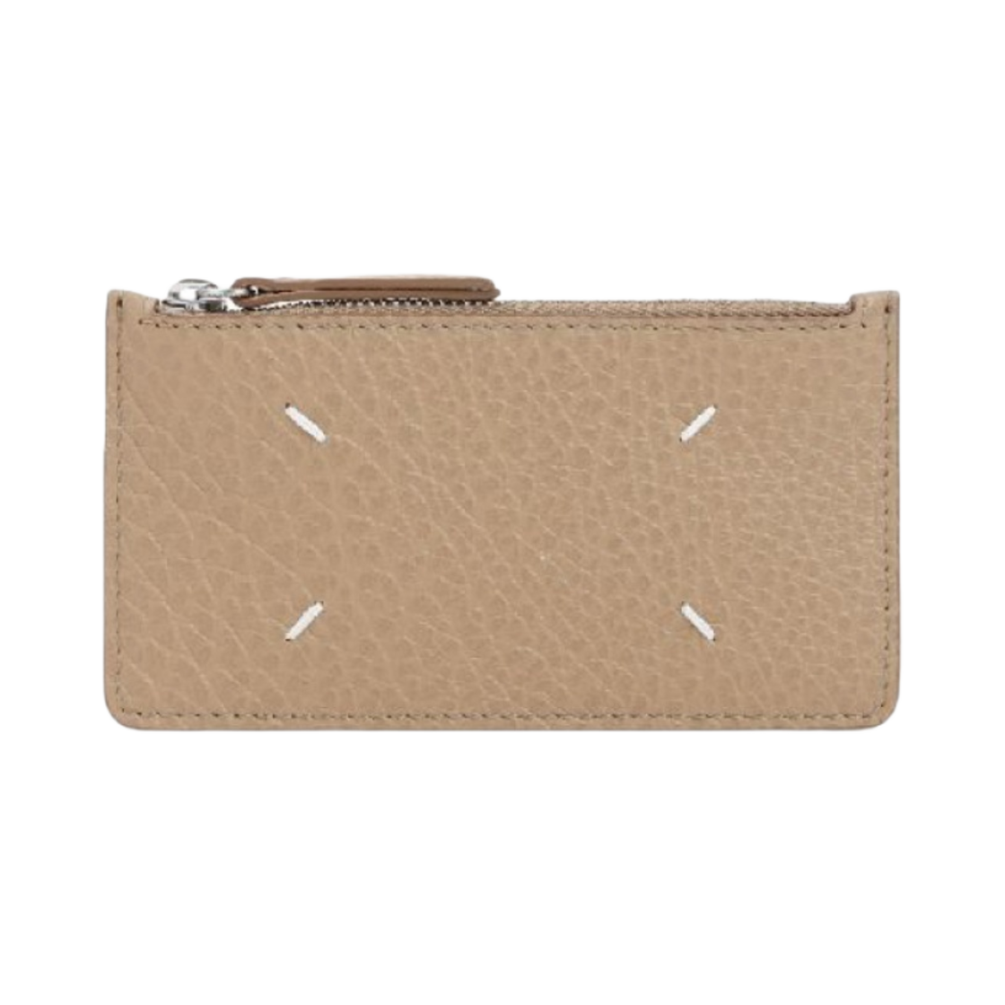 S56UI0143P4455T2172 Maison Margiela Stitch Leather Zipped Card Holder Chamois