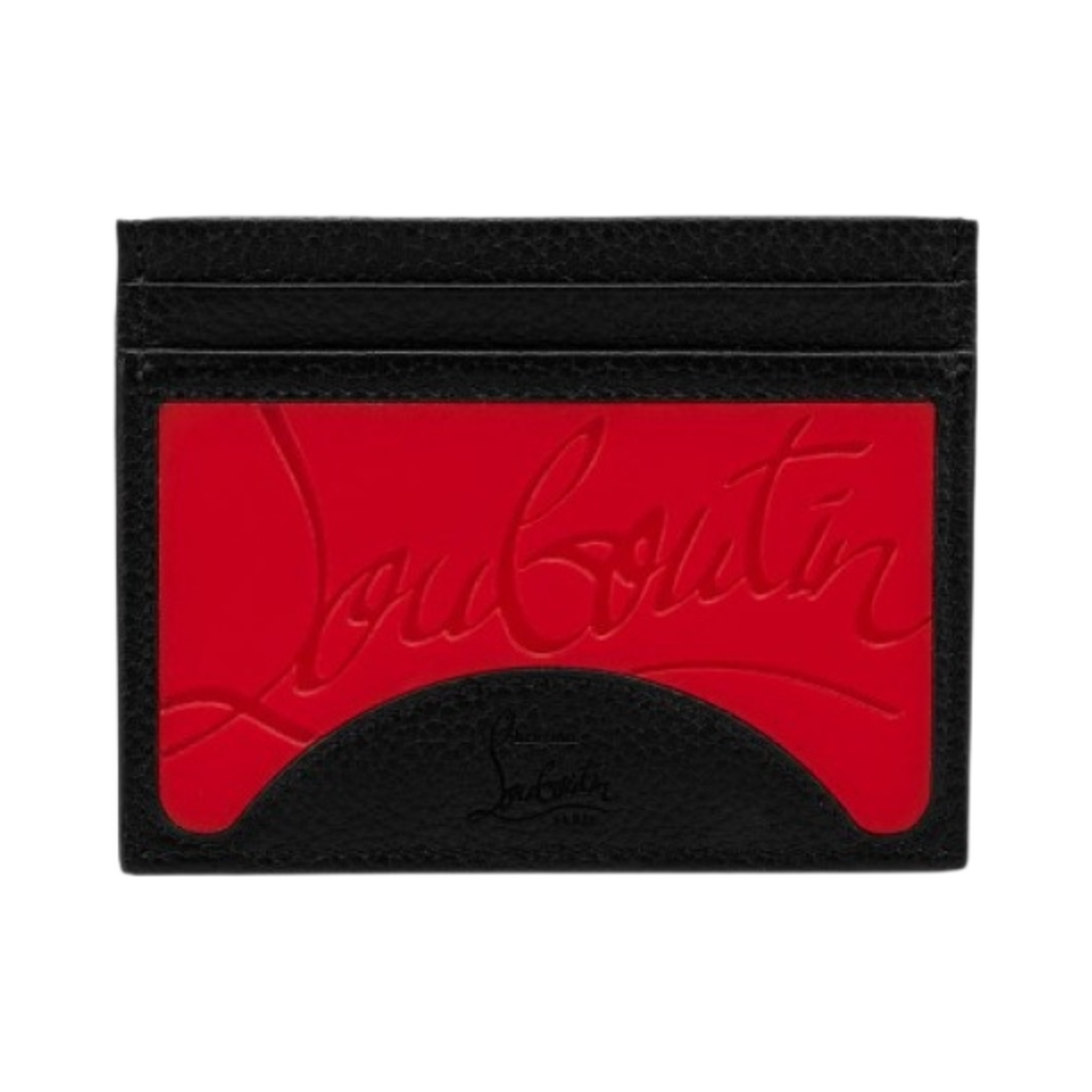 1205015H734 Christian Louboutin Kios Rubber and Grained Calf Leather Card Holder Loubi