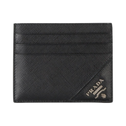 Prada Saffiano Leather Card Holder Black