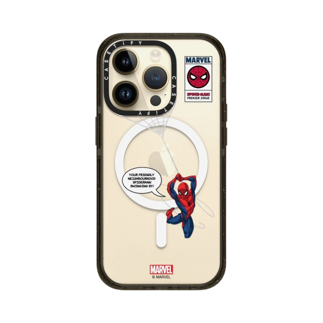 케이스티파이 x 마블 아이폰 스파이더맨 스윙 맥세이프 임팩트 케이스 클리어 블랙(Casetify x Marvel iPhone Spider-Man Swinging Magsafe Impact Case Clear Black) - 4