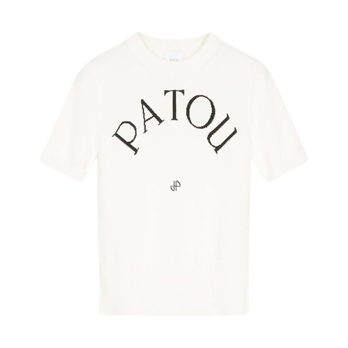 파투 코튼 블렌드 자카드 니트 탑 화이트(Patou Jacquard Knit Top in Cotton Blend White)