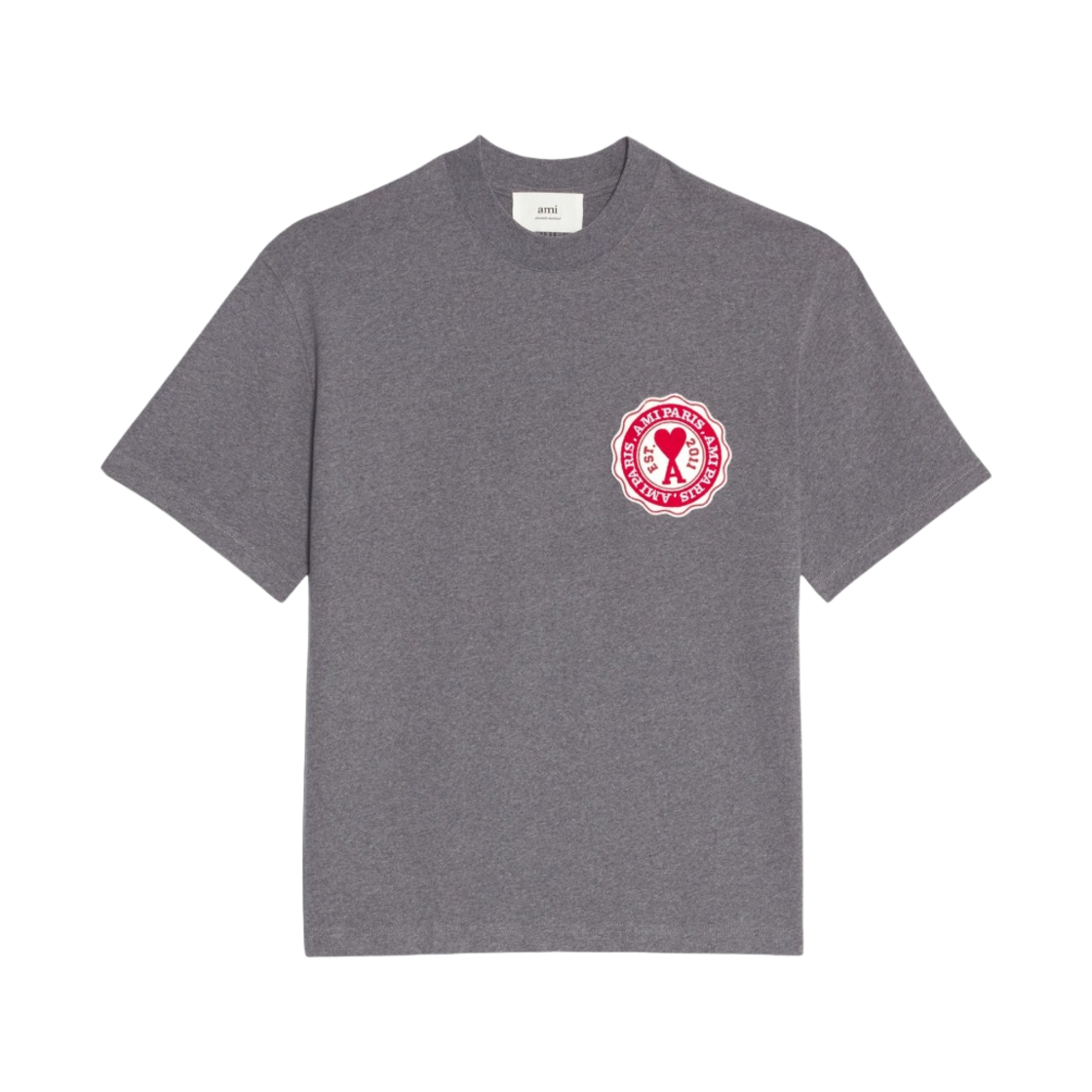 아미 패치 로고 티셔츠 헤더 그레이(AMI de Coeur Patch T-Shirt Heather Grey) - 1