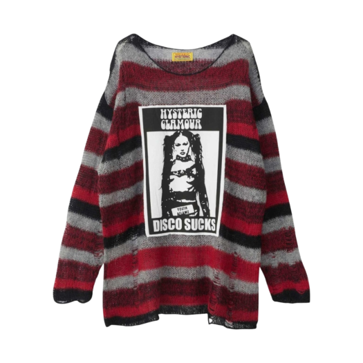 HYSTERIC GLAMOUR DISCO SUCKS クラッシュセーター HYSTERIC GLAMOUR（ヒステリックグラマー）の「DISCO SUCKS