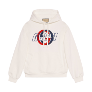 Gucci Cotton Jersey Hooded Sweatshirt Off White