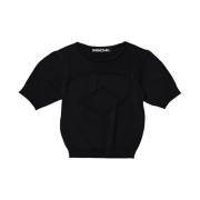 (W) Mischief Rhombus Knit Top Black