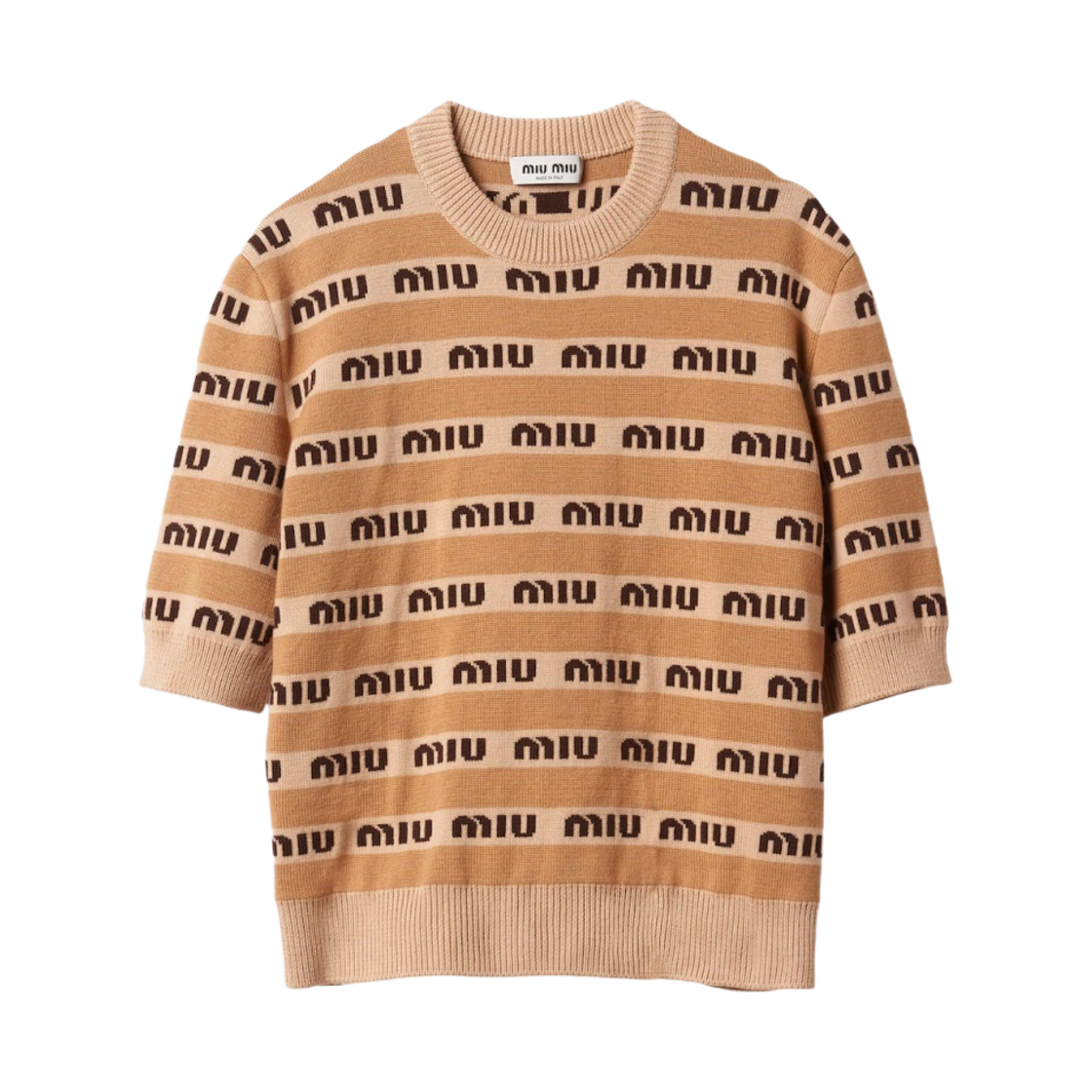 (W) 미우 미우 울 스웨터 알비노 화이트((W) Miu Miu Wool Sweater Albino White) - 1