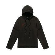 Thug Club x Fila F Logo String Hoodie Charcoal Grey
