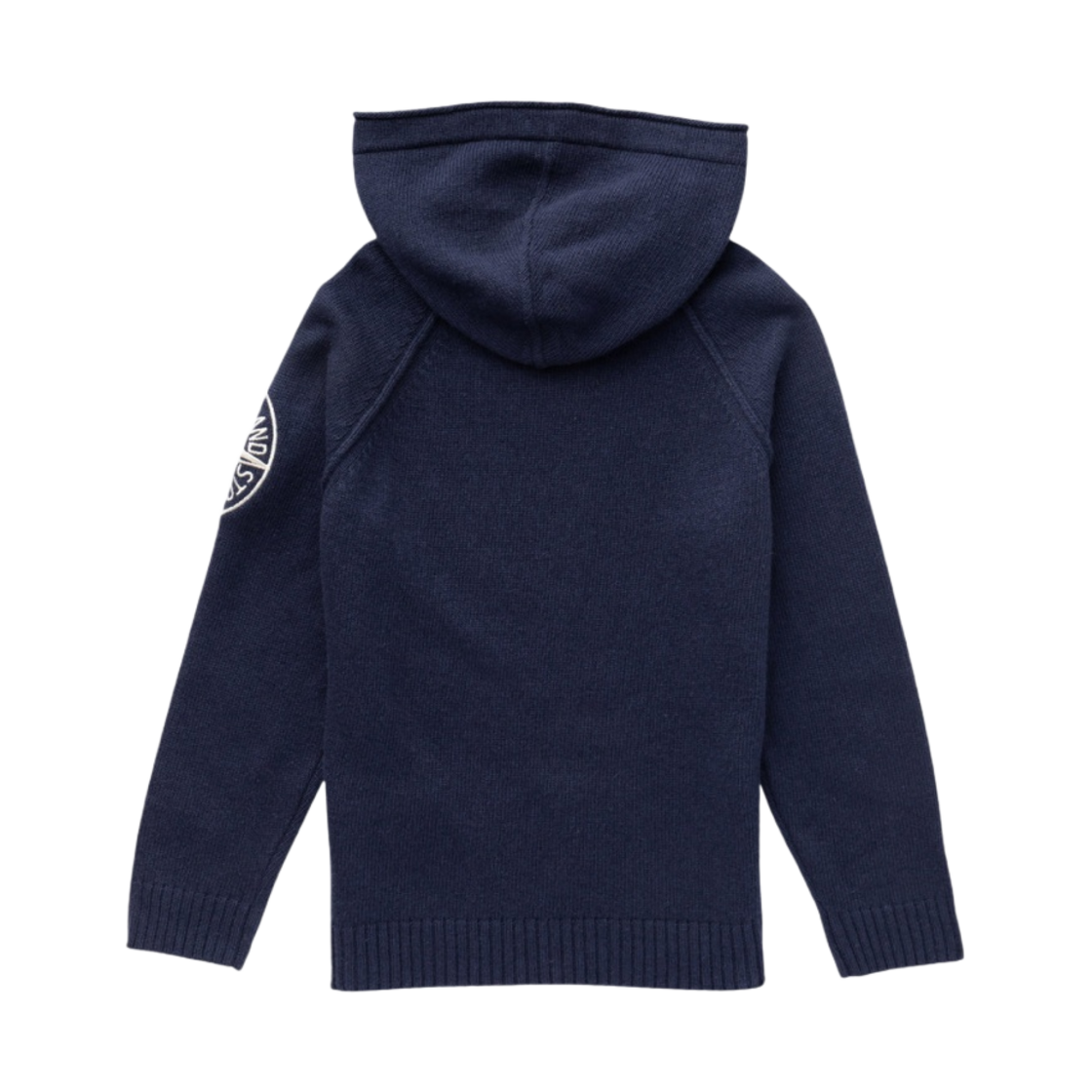 (키즈) 스톤 아일랜드 508A1 스타킹 스티치 캐시미어 울 후드 니트 네이비 블루 - 22FW((Kids) Stone Island 508A1 Stocking Stitch Cashmere Wool Hooded Knit Navy Blue - 22FW) - 2