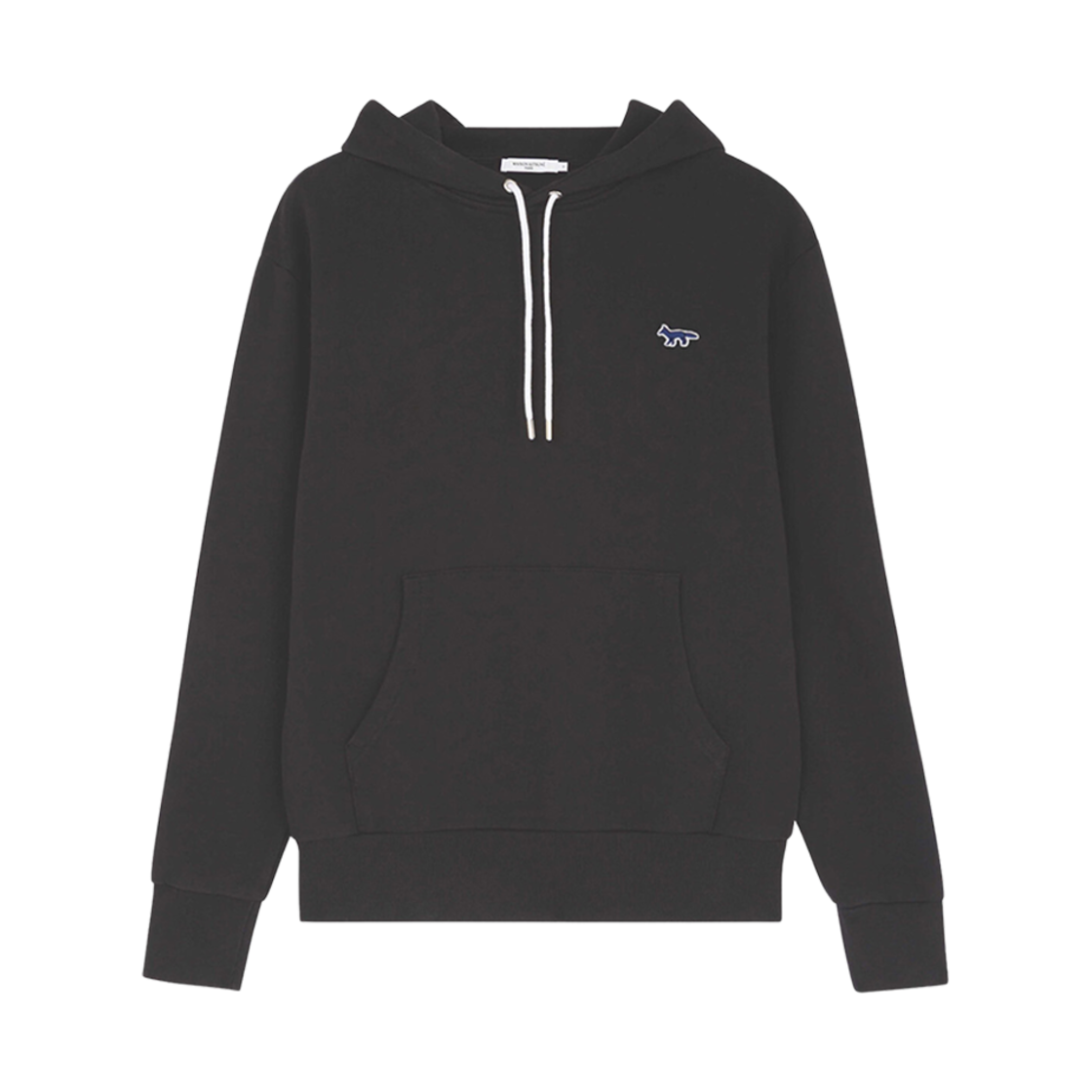 HU00317KM0001-P199 Maison Kitsune Navy Fox Patch Classic Hoodie Black