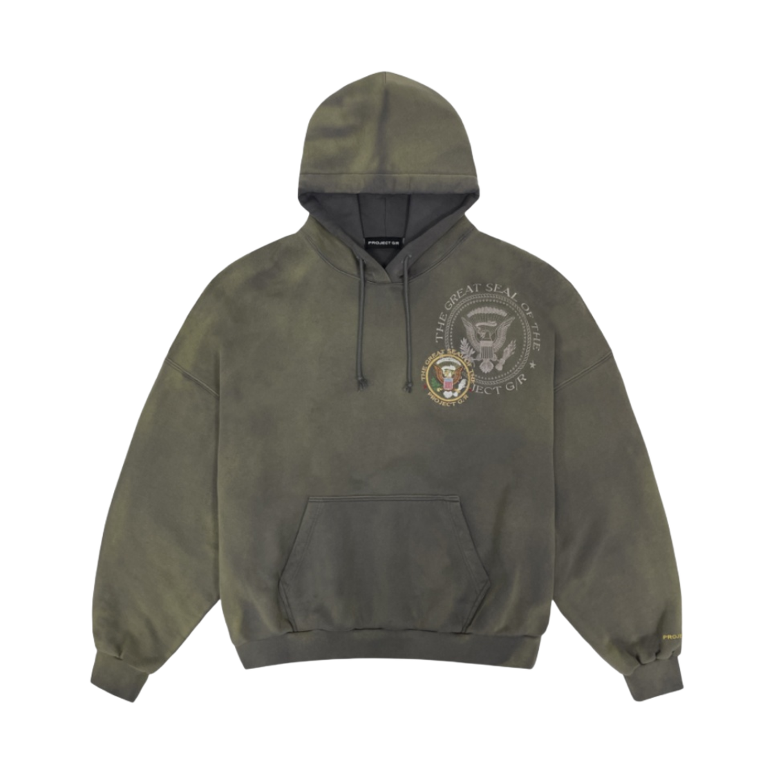 프로젝트 G/R TGS 자수 워시드 후드 카키 브라운(Project G/R TGS Embroidered Washed Hoodie Khaki Brown)