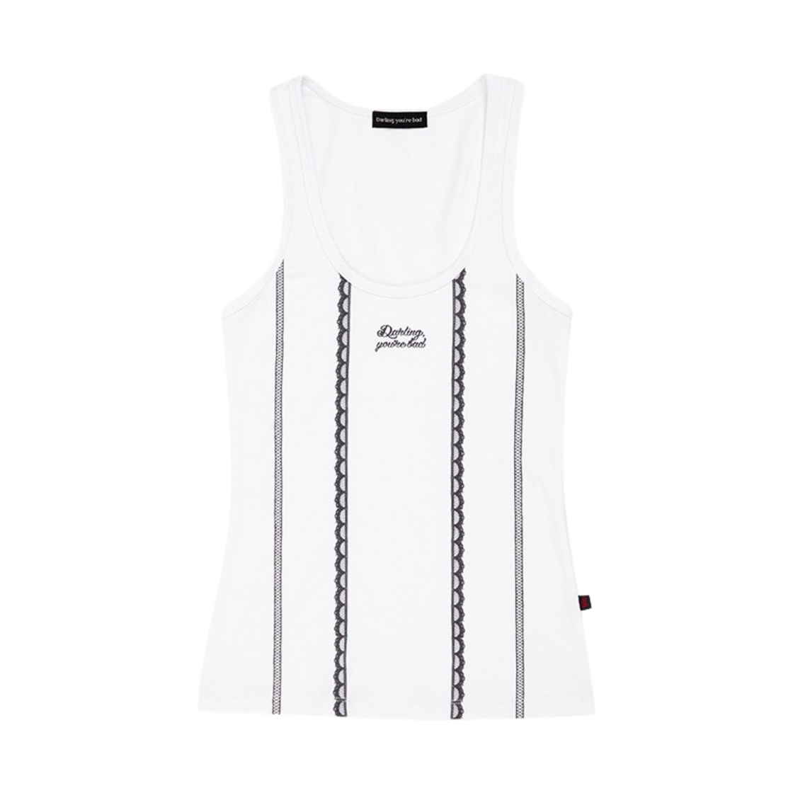 23SUMSLW Darling You're Bad Women Lace Printed Sleeveless Off White