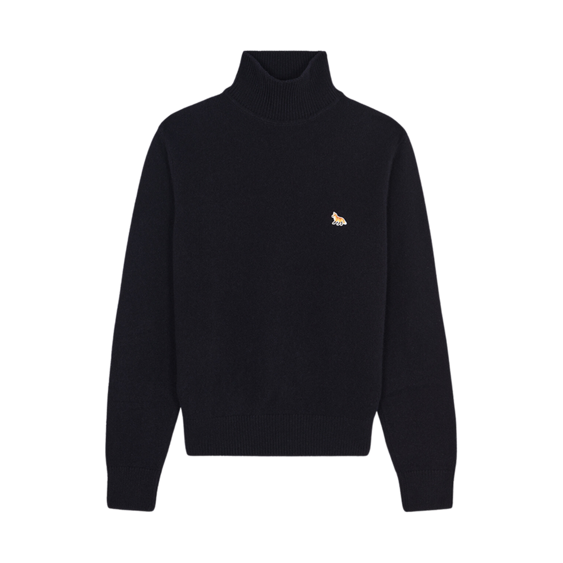 (W) 메종 키츠네 베이비 폭스 패치 박시 터틀넥 네이비((W) Maison Kitsune Baby Fox Patch Boxy Turtleneck Navy) - 1