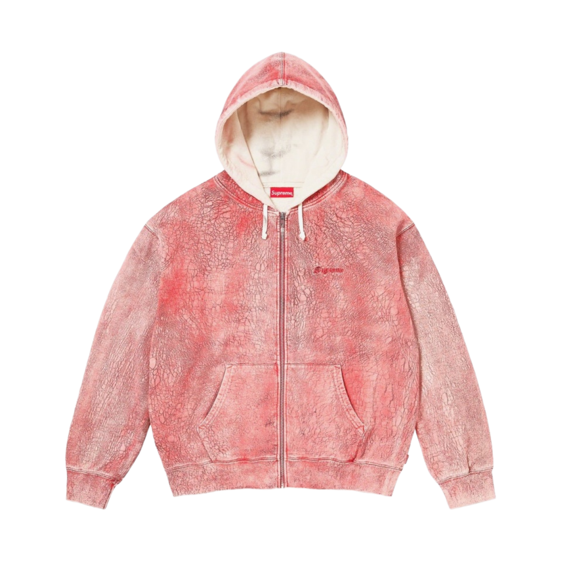 슈프림 크랙클 집업 후드 스웨트셔츠 레드 - 23FW(Supreme Crackle Zip Up Hooded Sweatshirt Red - 23FW) - 1