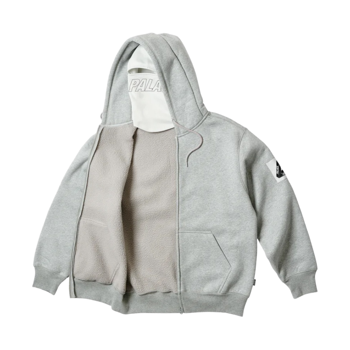 팔라스 페이스마스크 셔링 써멀 후드 그레이 - 23SS(Palace Facemask Shearling Thermal Hood Grey - 23SS) - 2