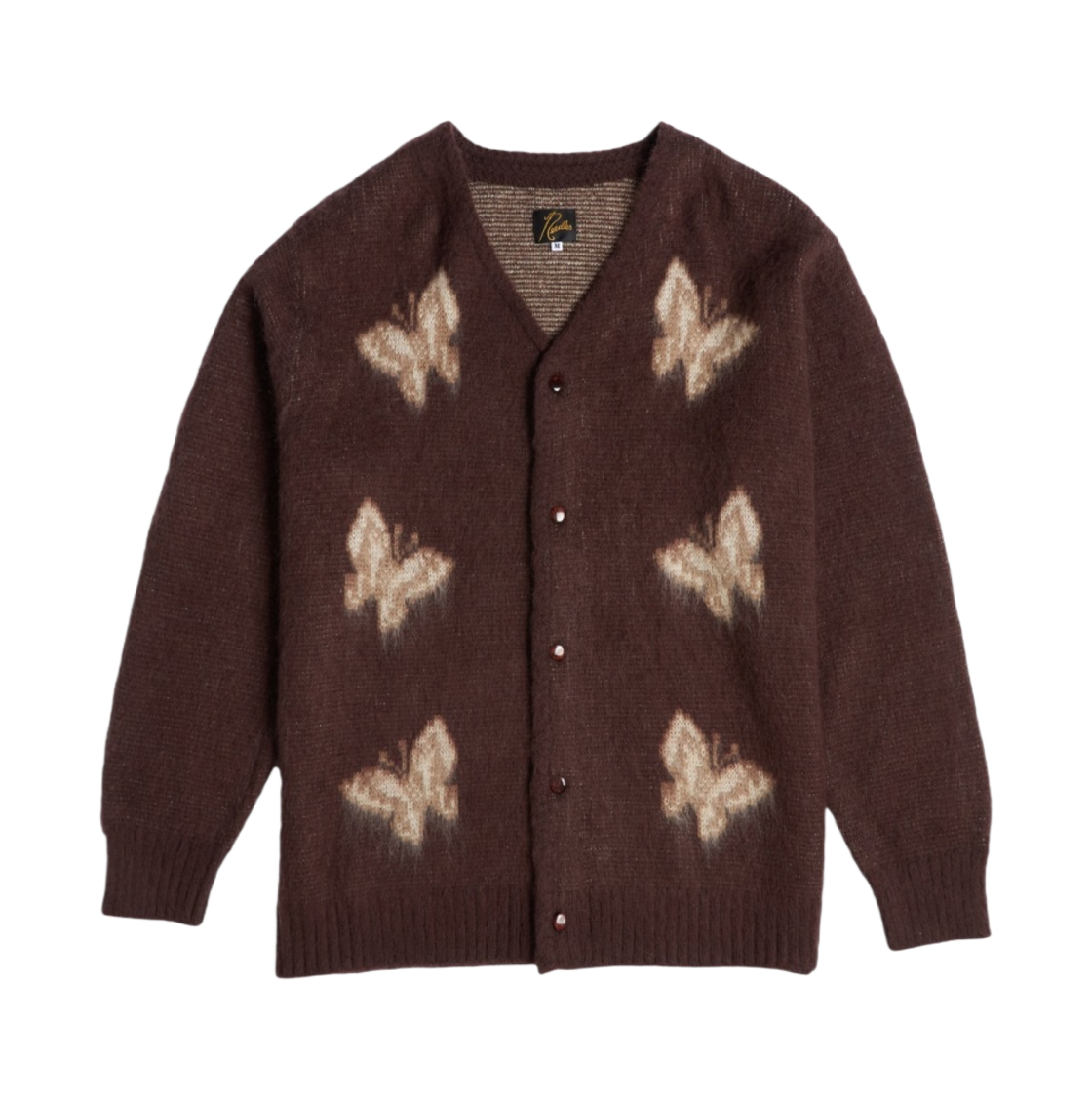 NS1650 Needles x END. Rattan Mohair Cardigan Brown Natural