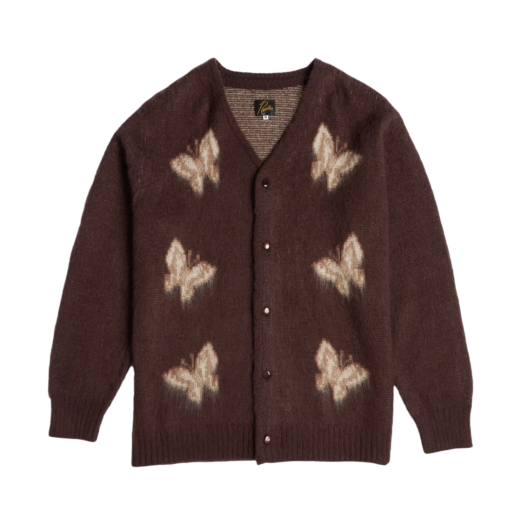Needles x END. Rattan Mohair Cardigan Brown Natural