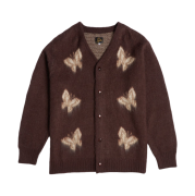 Needles x END. Rattan Mohair Cardigan Brown Natural