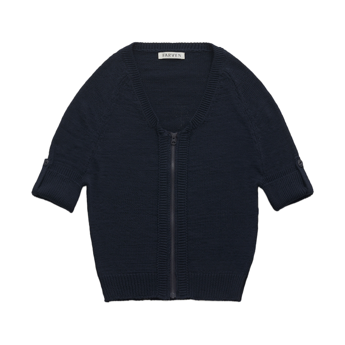 파르벵 소피 집업 가디건 네이비(FARVEN Sophie Zip-Up Cardigan Navy)