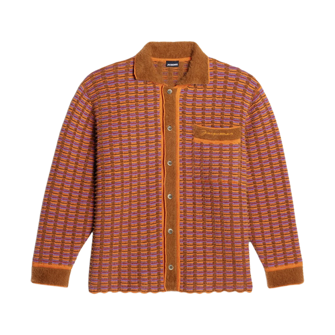 자크뮈스 르 가디건 마치오 스캘럽드 자카드 가디건 멀티 브라운(Jacquemus Le Cardigan Macio Scalloped Jacquard Cardigan Multi Brown) - 1