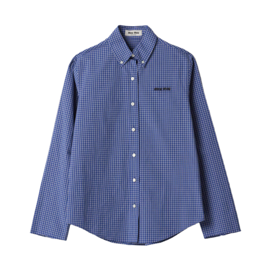 MK1842-142K-F0013 (W) Miu Miu Checked Shirt Sapphire Blue
