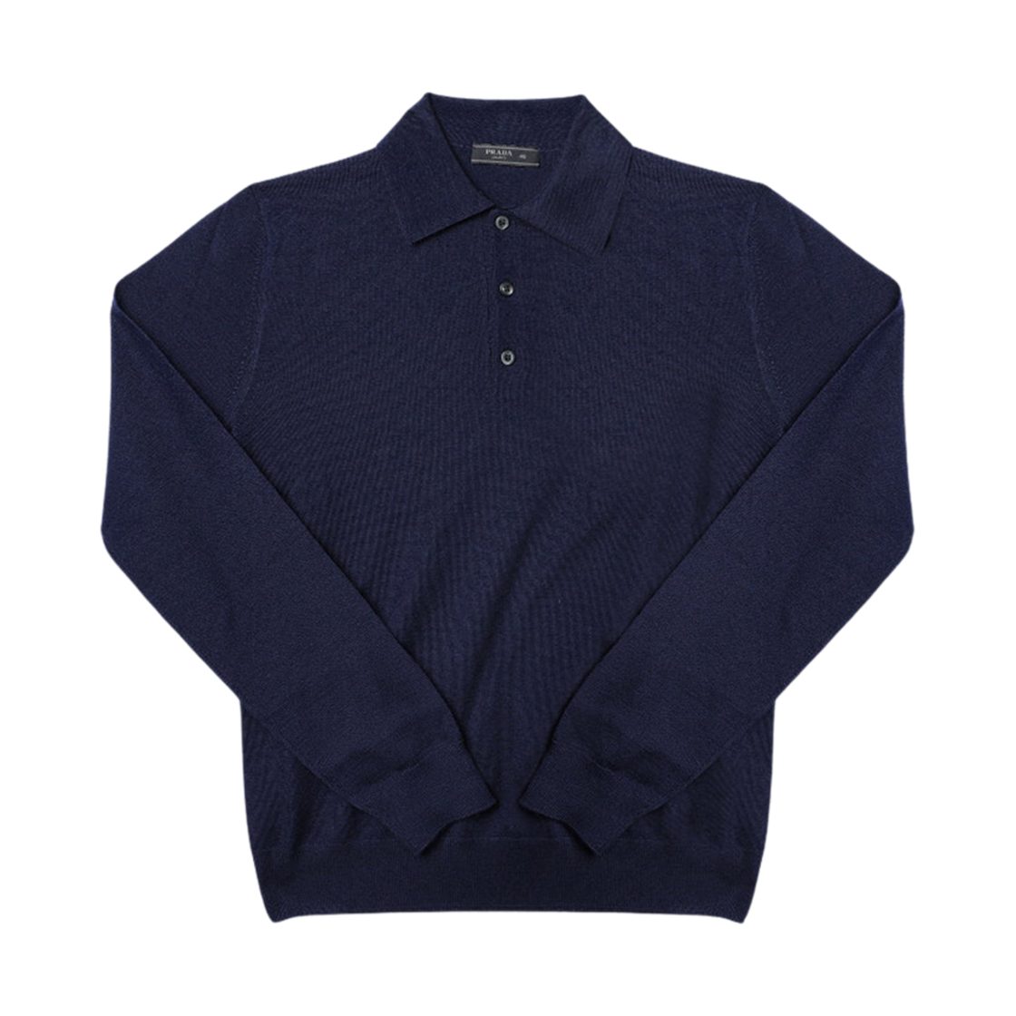 DNA793-1KJ9-F0008 Prada Collar Wool Polo Knit Navy