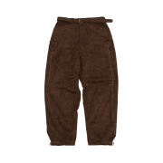 Jagoryu Embroidery Suede Pants Brown