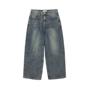 Millo Archive Loose Straight Denim Pants Deep Blue