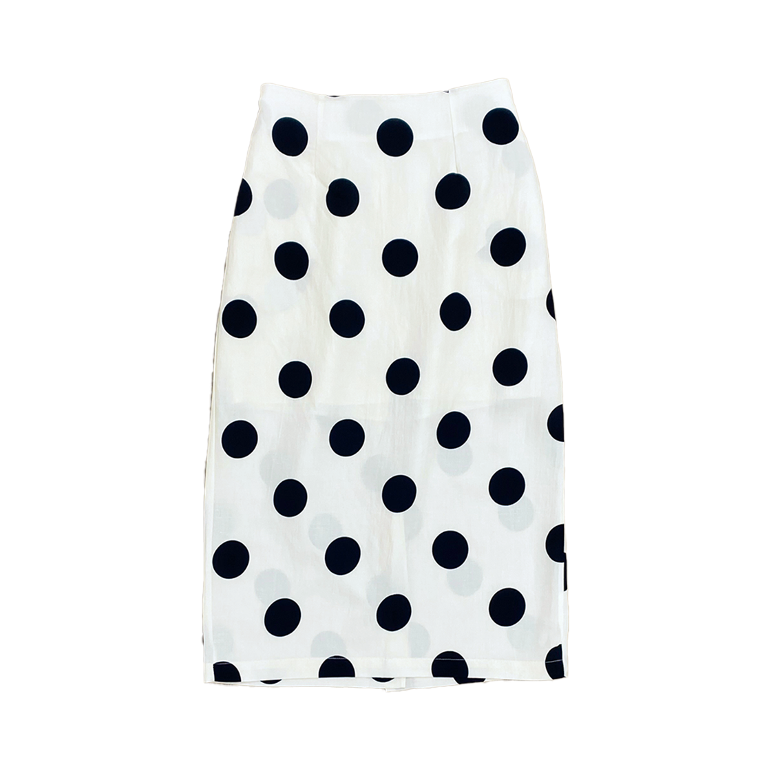 KS3ARSK006IV Kookeesee Summer Dot Linen Skirt Ivory