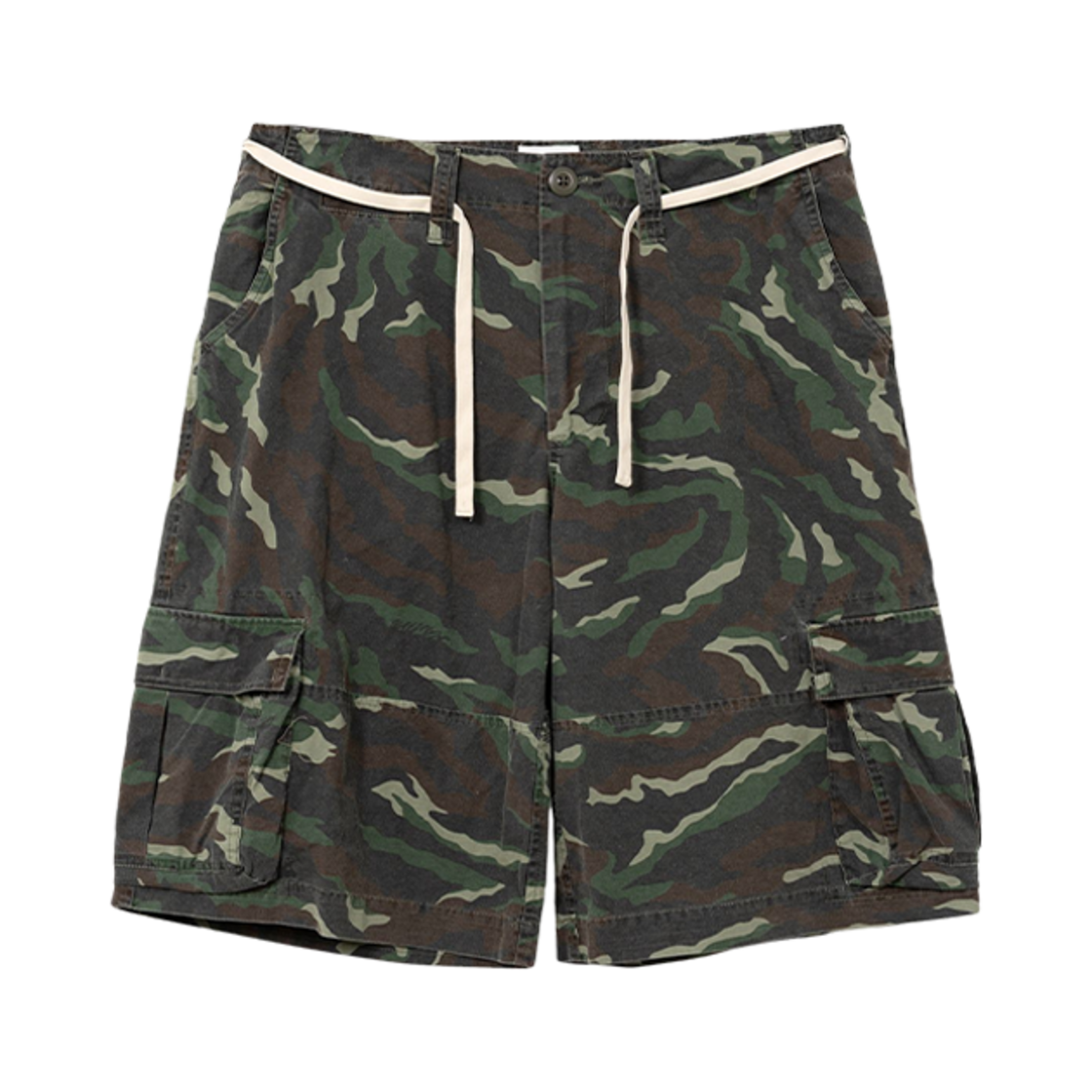 G14PT017 Kamiya Camouflage Cargo Bermuda Pants Khaki