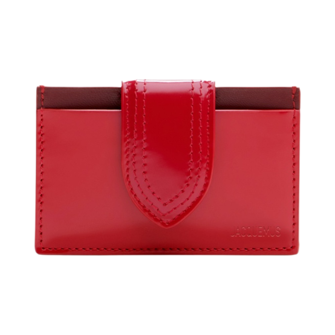 233SL122-3128-470 Jacquemus Le Porte Carte Bambino Flap Coin Purse Red