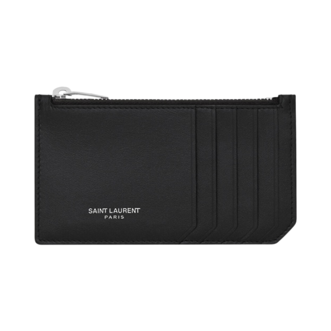 생로랑 스무스 레더 프라그망 지퍼 카드 케이스 블랙(Saint Laurent Fragments Zipped Card Case in Smooth Leather Black)