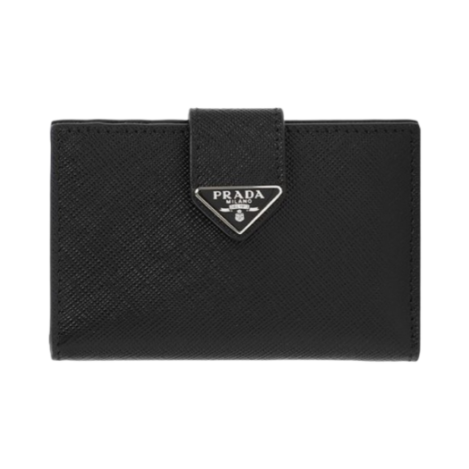 2MC101-2DYG-F0002 Prada Saffiano Leather Card Holder Black