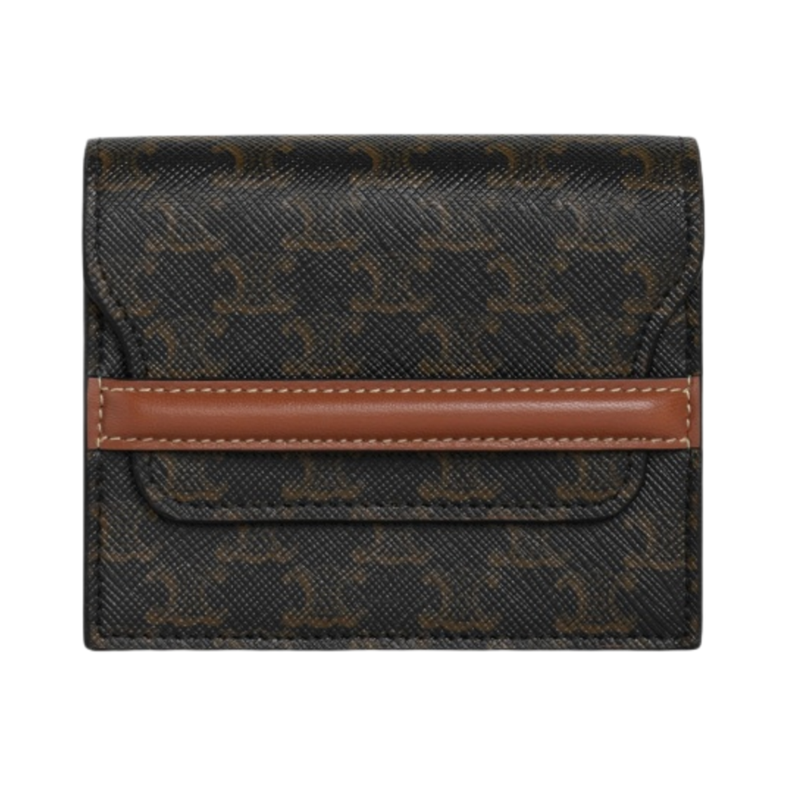 셀린느 트리옹프 캔버스 & 램스킨 비즈니스 카드 홀더 탄(Celine Business Card Holder In Triomphe Canvas and Lambskin Tan)