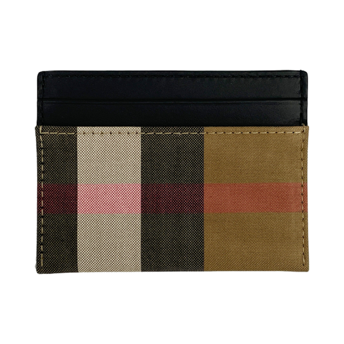 8084645 Burberry Super Exploded Check Card Case Taupe Brown