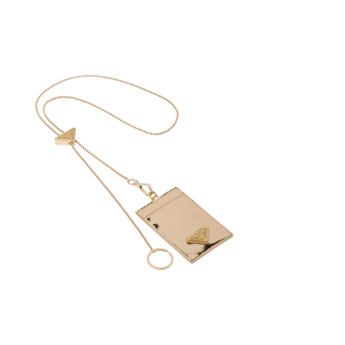 프라다 브러쉬드 레더 배지 홀더 플래티넘(Prada Brushed Leather Badge Holder Platinum) - 1