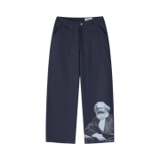 Traktat Left-side Graphic Pants Navy