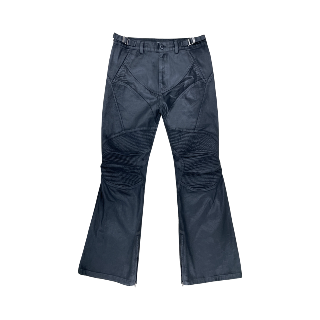 PG24FWMB10BK Project G/R Coated Biker Armoured Flare Pants Black