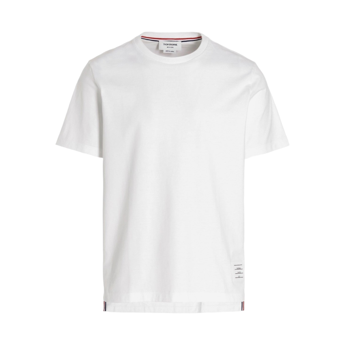 톰브라운 미디움 웨이트 저지 사이드 슬릿 릴렉스 핏 티셔츠 화이트(Thom Browne Medium Weight Jersey Side Slit Relaxed Fit T-Shirt White)