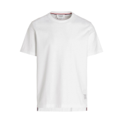 Thom Browne Medium Weight Jersey Side Slit Relaxed Fit T-Shirt White
