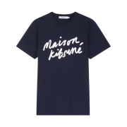 Maison Kitsune Handwriting Classic T-Shirt Navy