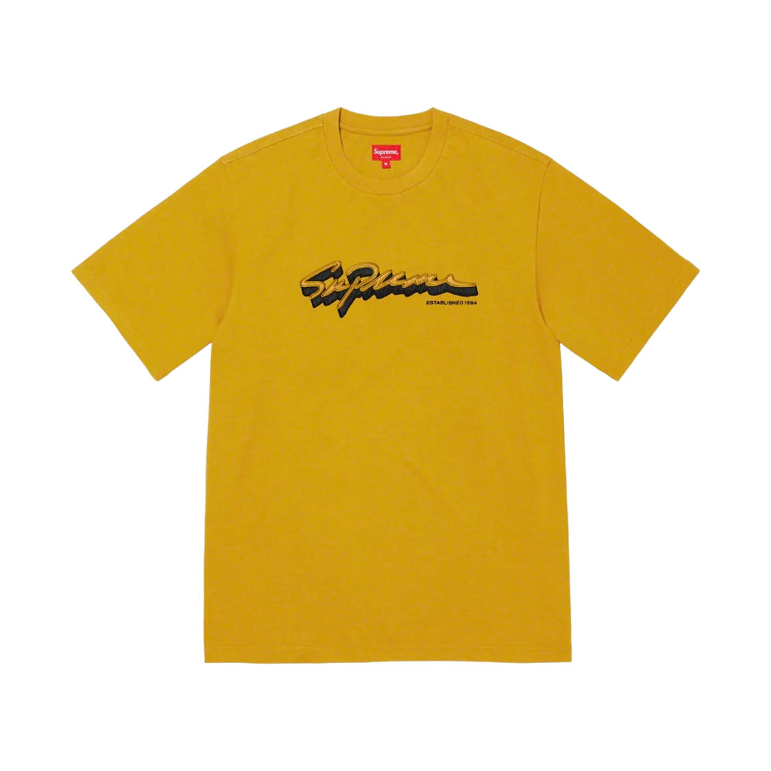 슈프림 쉐도우 스크립트 숏슬리브 탑 더스티 옐로우 - 22FW(Supreme Shadow Script S/S Top Dusty Yellow - 22FW) - 1