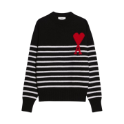 AMI de Coeur Striped Sweater Black White