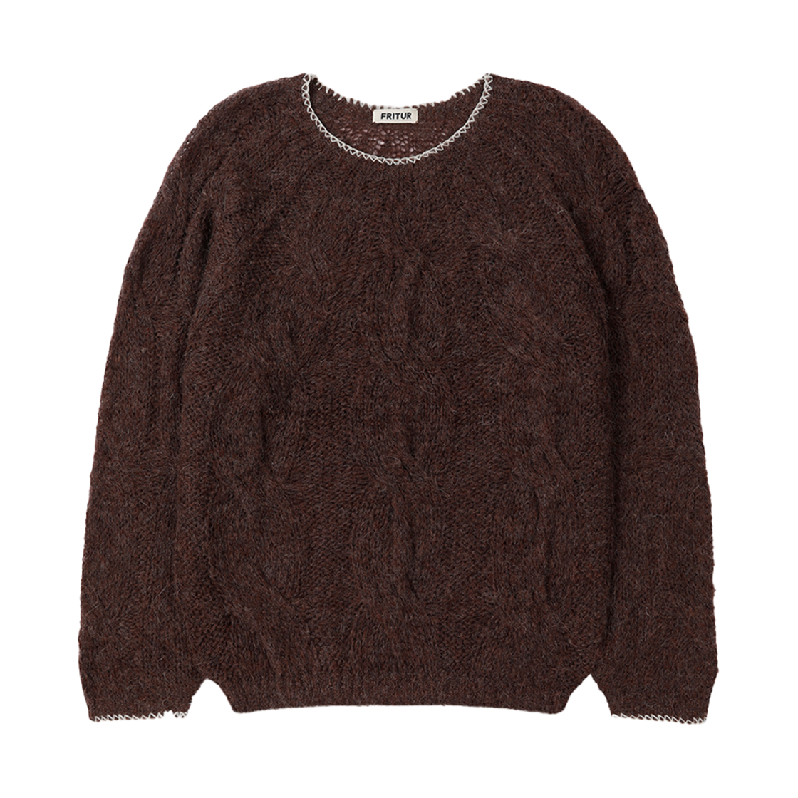 F243KN01_01 Fritur Soft Cable Knit Brown_F243KN01