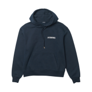 Jacquemus Le Sweatshirt Printed Logo Hoodie Dark Navy