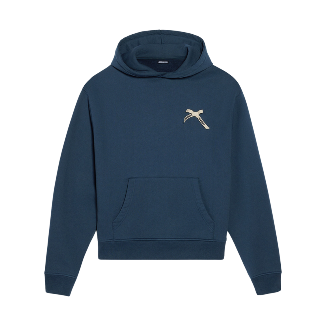 자크뮈스 르 후드 노드 보우 로고 후드 다크 네이비(Jacquemus Le Hoodie Noeud Bow Logo Hoodie Dark Navy) - 1