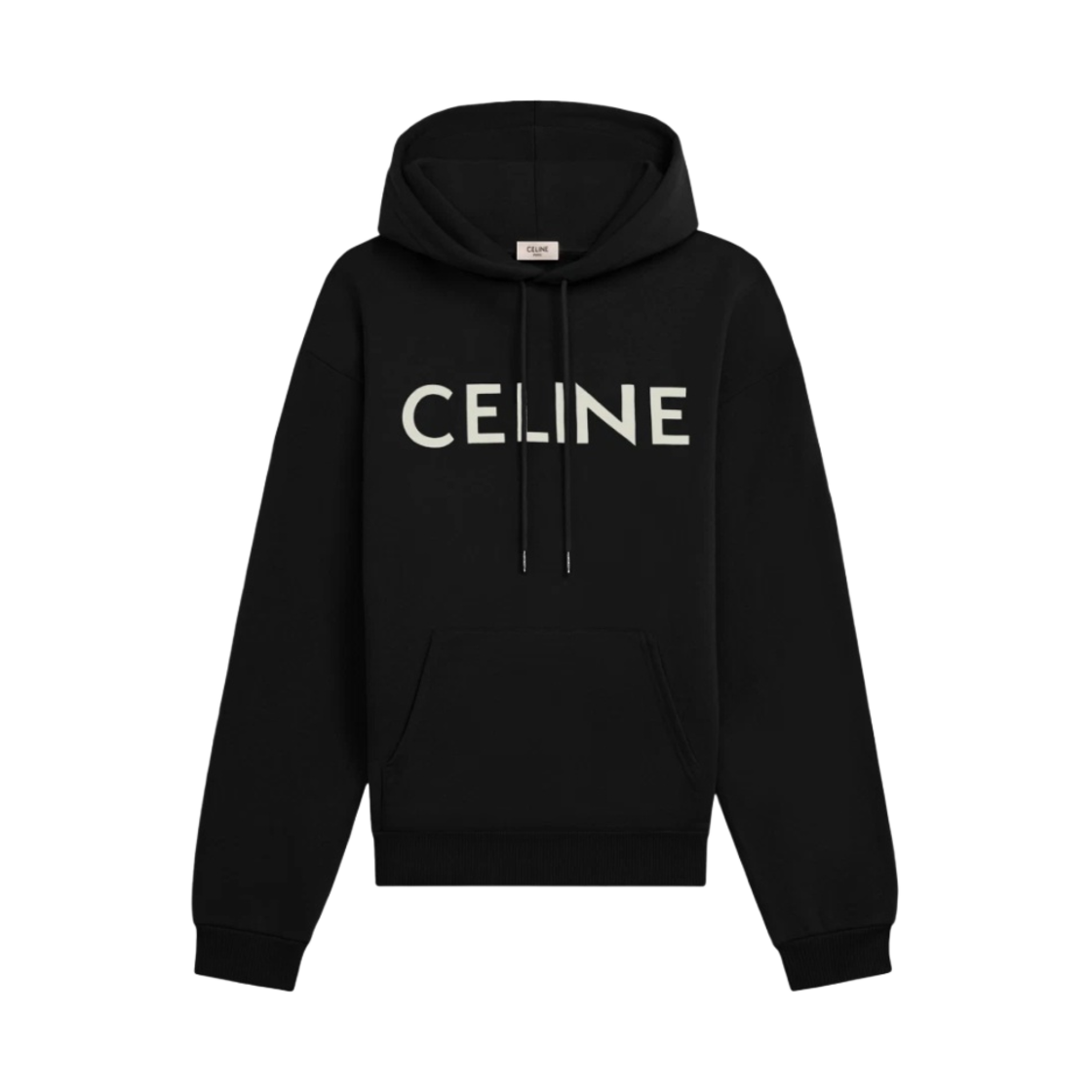 셀린느 코튼 플리스 루즈 후드 블랙 화이트(Celine Loose Hoodie in Cotton Fleece Black White)