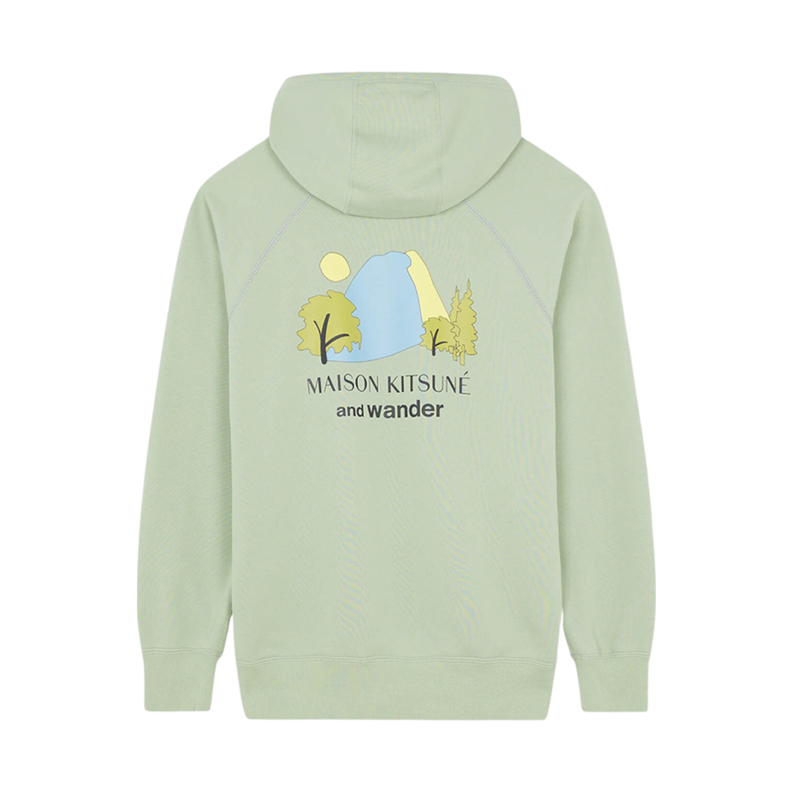 메종 키츠네 x 앤드 원더 드라이 코튼 스웨트후디 라이트 그린(Maison Kitsune x And Wander Dry Cotton Sweathoodie Light Green) - 2