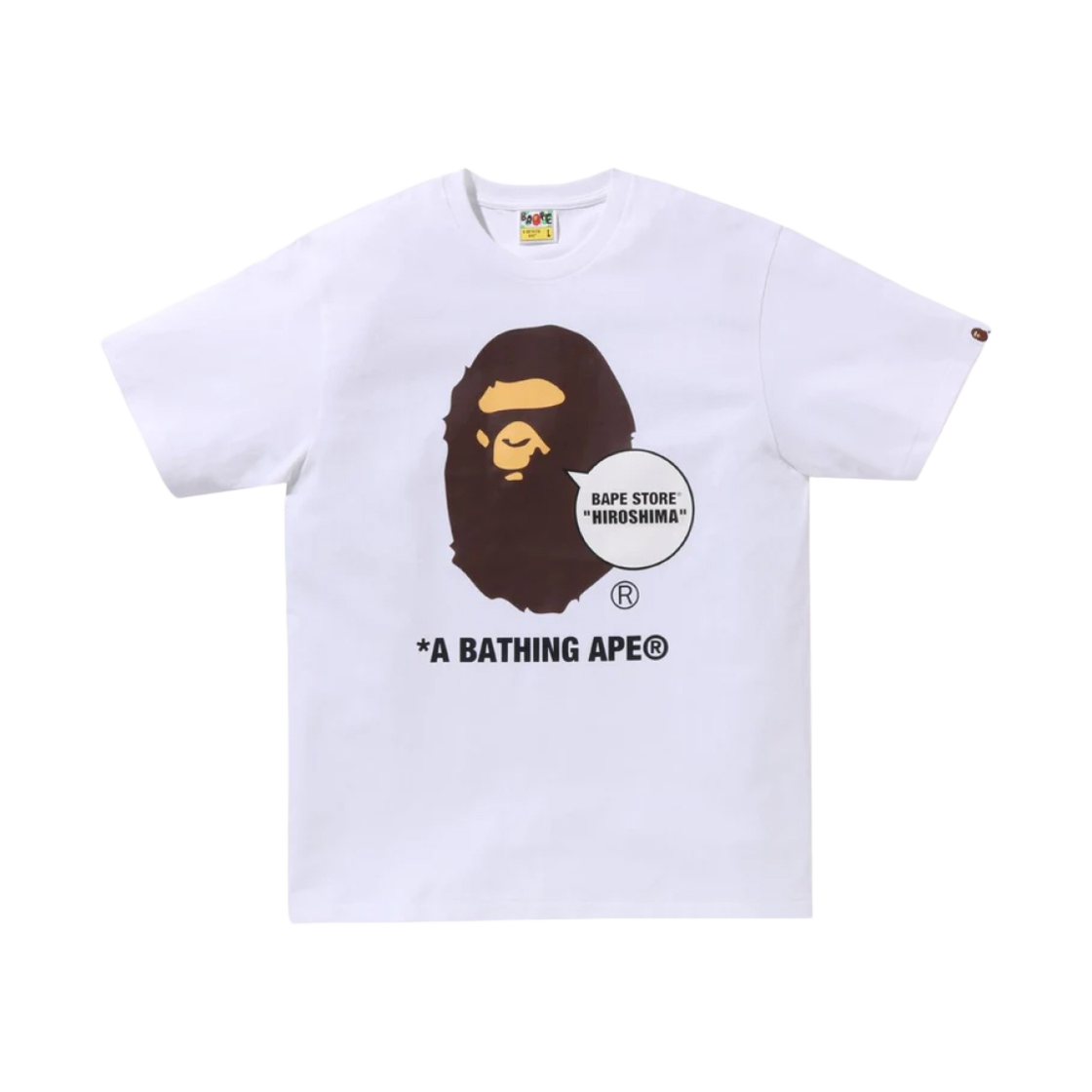 1J72-110-078 BAPE Store Hiroshima Ape Head T-Shirt White