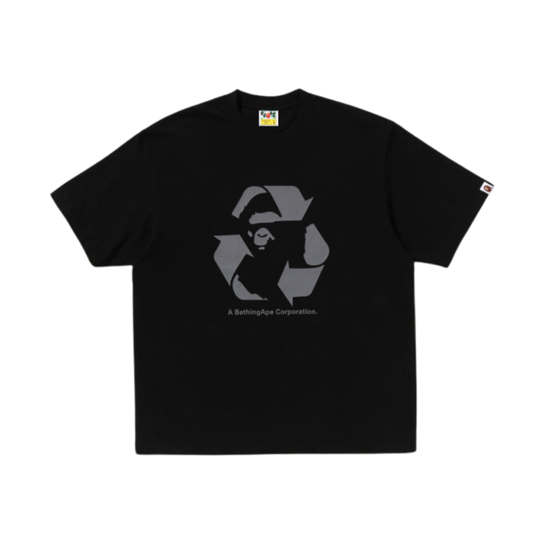베이프 리사이클 모티프 릴렉스드 핏 티셔츠 블랙(BAPE Recycle Motif Relaxed Fit T-Shirt Black) - 1